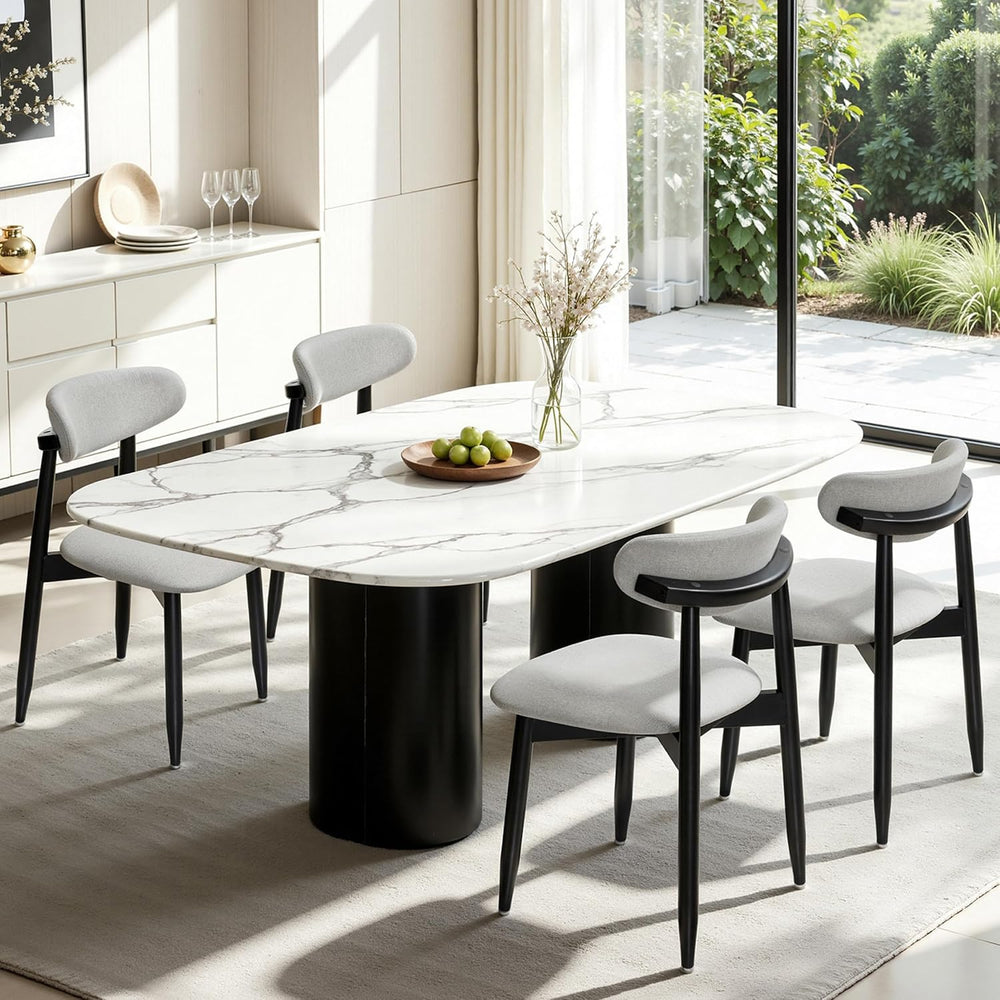 CHUN YI Dining Chairs Set of 4, Upholstered Wooden Dining Room Chairs, Mid Ce...