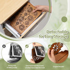 Huray Rayho Book Holder Wooden Book Stand for Reading Rest Page Marker Nightstands Organizer with Cup Mug Glasses Pen Holder Book Lovers Gift for Readers LibrarianTeachers Students Birthday Present