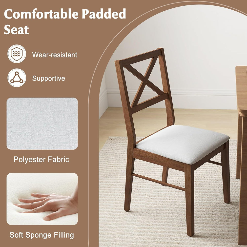 GOFLAME Dining Chairs Set of 4, Upholstered Kitchen Side Chairs with Rubber W...