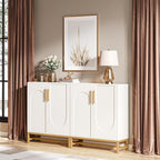 Tribesigns Modern Sideboards, Buffet Cabinet with 4 Doors and Adjustable Shelves (White)
