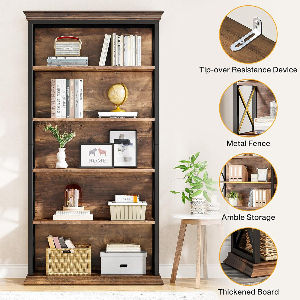 Tribesigns 6-Tier Bookcase, 71 Inches Industrial Bookshelves and Bookcase