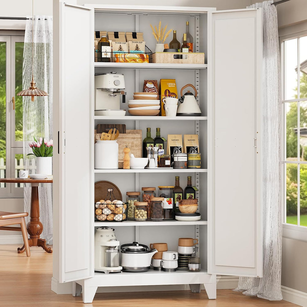 75" Pantry Cabinet,Kitchen Storage Cabinet with Adjustable Shelves | 100...
