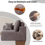 79" Modular Loveseat Sofa- 2 Seater Oversized Deep Seat Cloud Boneless Couch for Living Room, Corduroy Loveseat Couch, No Assembly Required (Brown)