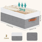 Storage Basket for Shelves, Closet Bin with Handles, 18.5×11×7.9inch Open Foldable Baskets, Fabric Containers Clothes Boxes for Organizing, White and Grey, 6-Pack