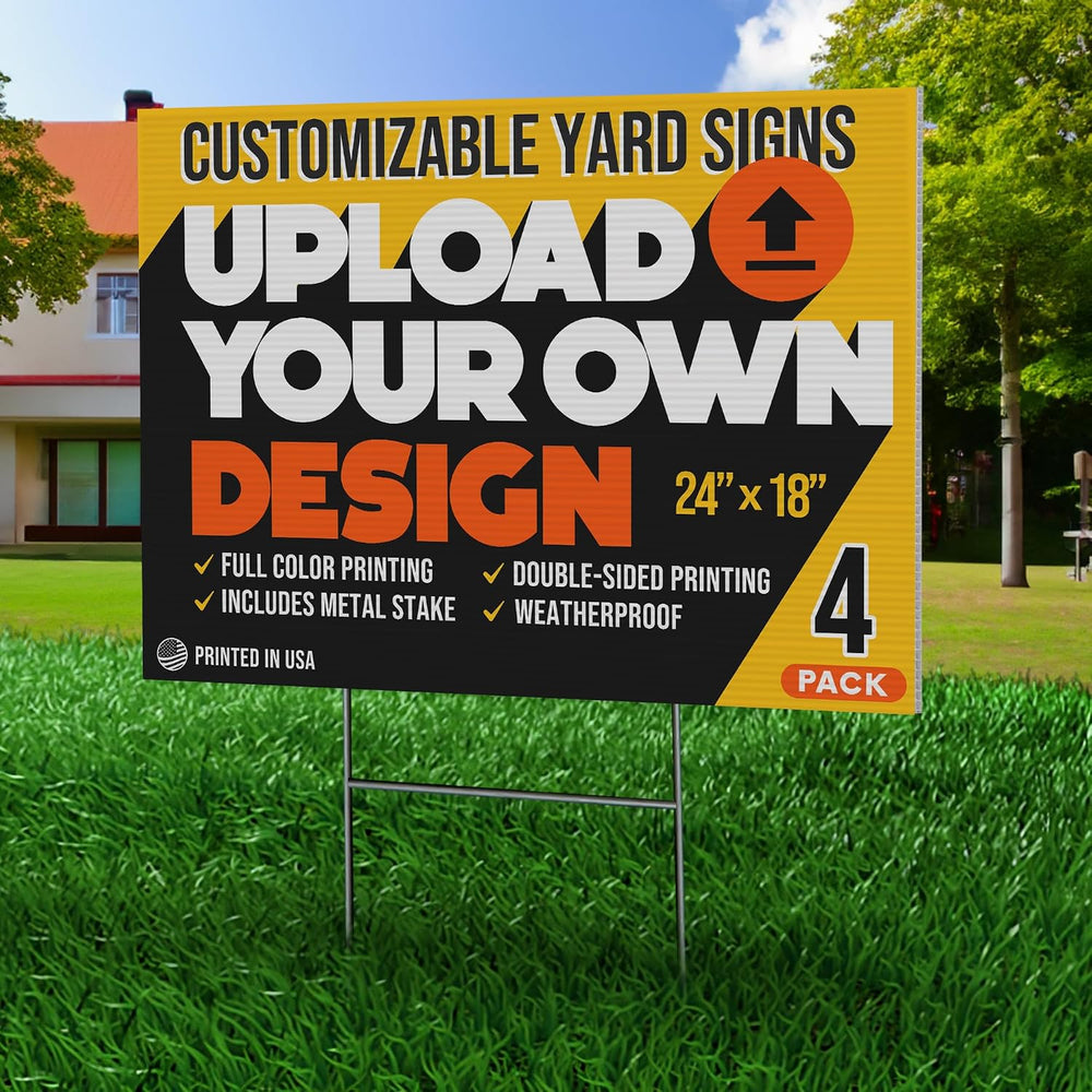 24x18" Custom Yard Signs for Business Double-Sided Personalized Photo Si...