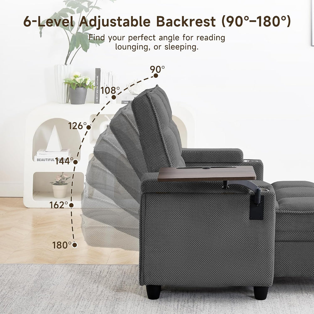 41.7" Oversized Chaise Lounge Chair Indoor, 3-in-1 Convertible Sleeper L...