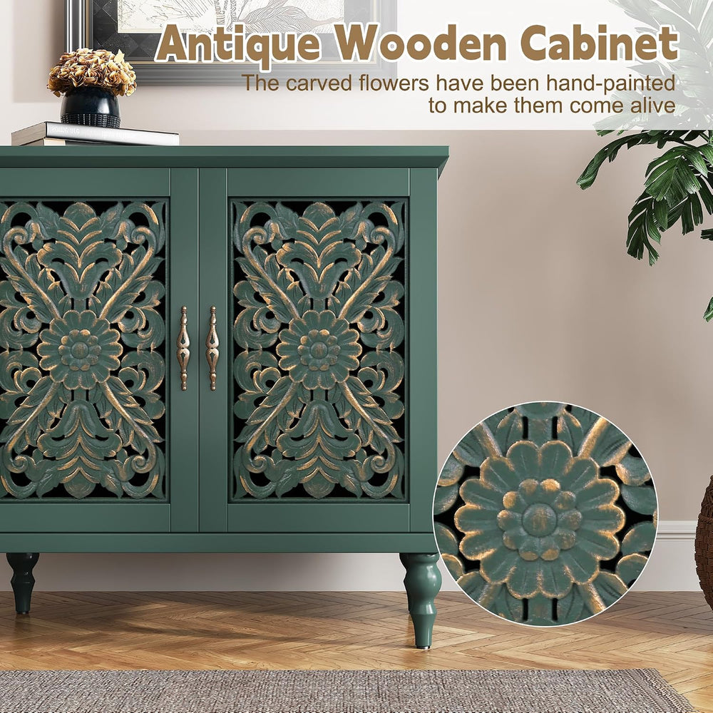 ARTPOWER Vintage Accent Cabinet with 2 Doors, Credenza for Living Room