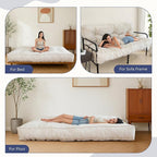 MAXYOYO 8" Futon Mattress, Full Size Extra Thick Futons Sofa Couch Bed for Adults, Velvet Floor Mattress Shredded Foam Filling (Frame Not Included)