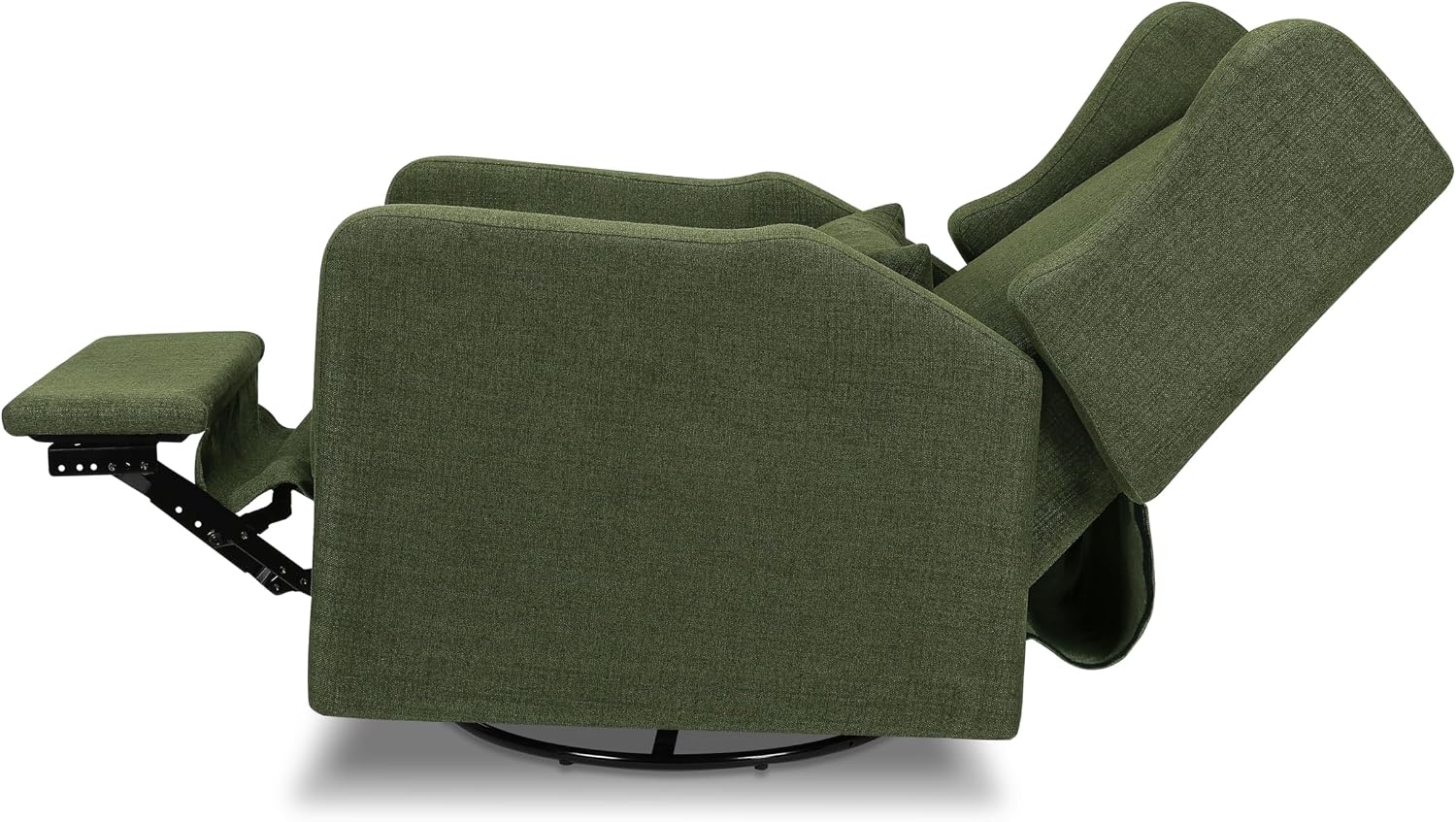 Carter's by Davinci Arlo Recliner, Performance Forest Green Linen | Glider Recliner Nursery Chair w/ 360° Swivel - GREENGUARD Gold & FSC Certified - Water & Stain Resistant Glider Rocking Chair
