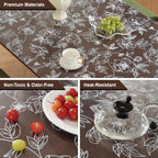 Warmstar Floral Table Protector 24 x 48 Inch, 1.5mm Thick Plastic Table Cover, Waterproof Dining Tabletop Protector Rectangle Vinyl Tablecloth PVC Desk Pad Mat for Kitchen, Wooden Table,Peony