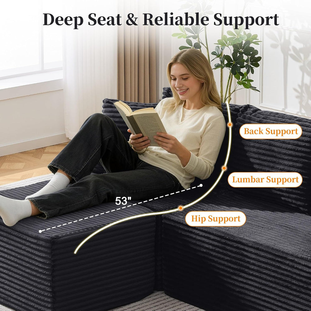 Korser Cloud Modular Sectional Sofa with L-Shaped, Couches for Living Room, F...