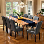 CHUN YI Dining Chairs Set of 8, Faux Leather Dining Room Chairs, High Back Upholstered Parsons Chairs for Dining Room Kitchen Side Chair with Sturdy Wood Legs, Grey