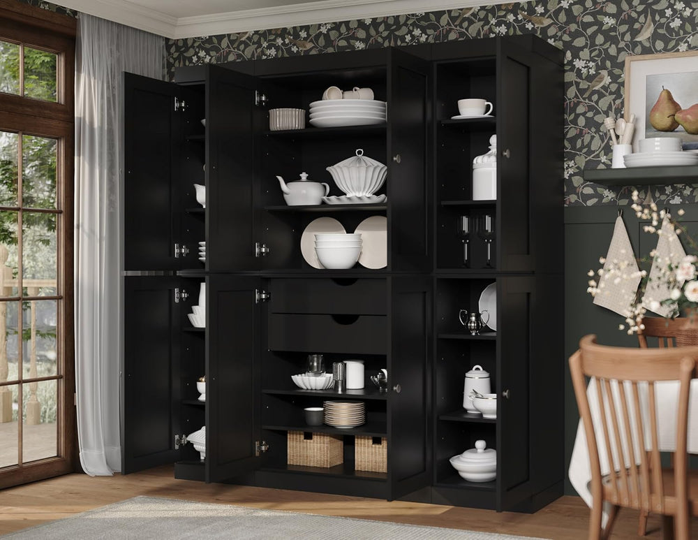 Palace Imports Solid Wood Pantry Storage - 71.5" Tall x 65" W - Uti...