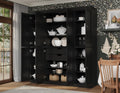 Palace Imports Solid Wood Pantry Storage - 71.5" Tall x 65" W - Utility Cabinet w/ 8 Shaker Doors, 2 Drawers, 12 Adjustable Shelves - Kitchen Cupboard - Black, 100% Eco-Friendly Wood, Made in Brazil