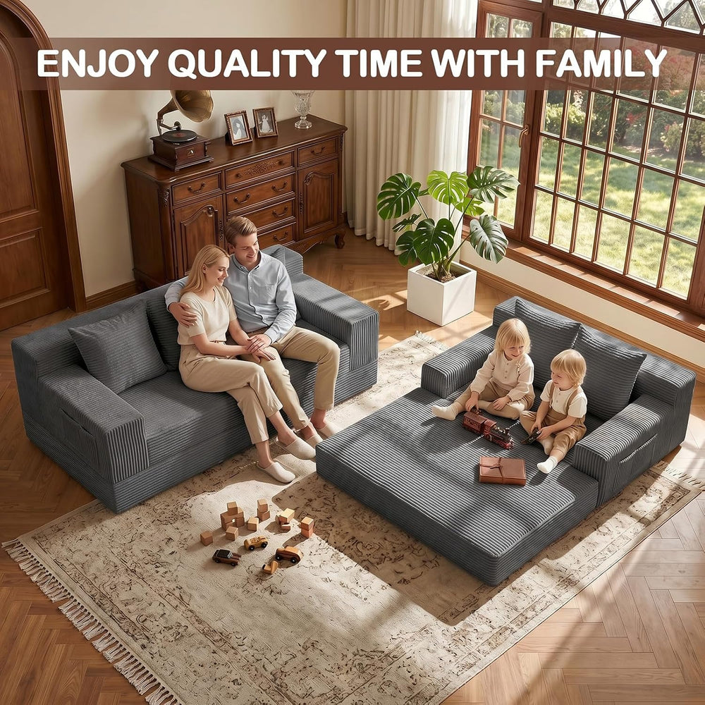 Boneless Loveseat Folding Sofa Bed, Foldable Floor Futon Sleeper Couch Bed - ...