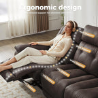 Oversized Manual Recliner Sofa, 86” Extra Wide 3 Seater Reclining Couch for Living Room, Dual Pull Handle Recliners, Upright Middle Seat, One-Piece Design No Assembly Required, Performance Fabric