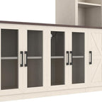 Wall Unit Entertainment Center with Charging Station and USB Charging for TVs, TV Stand with Large Storage Cabinet, Modern TV Stand Media Console with Cabinets (Beige/T)