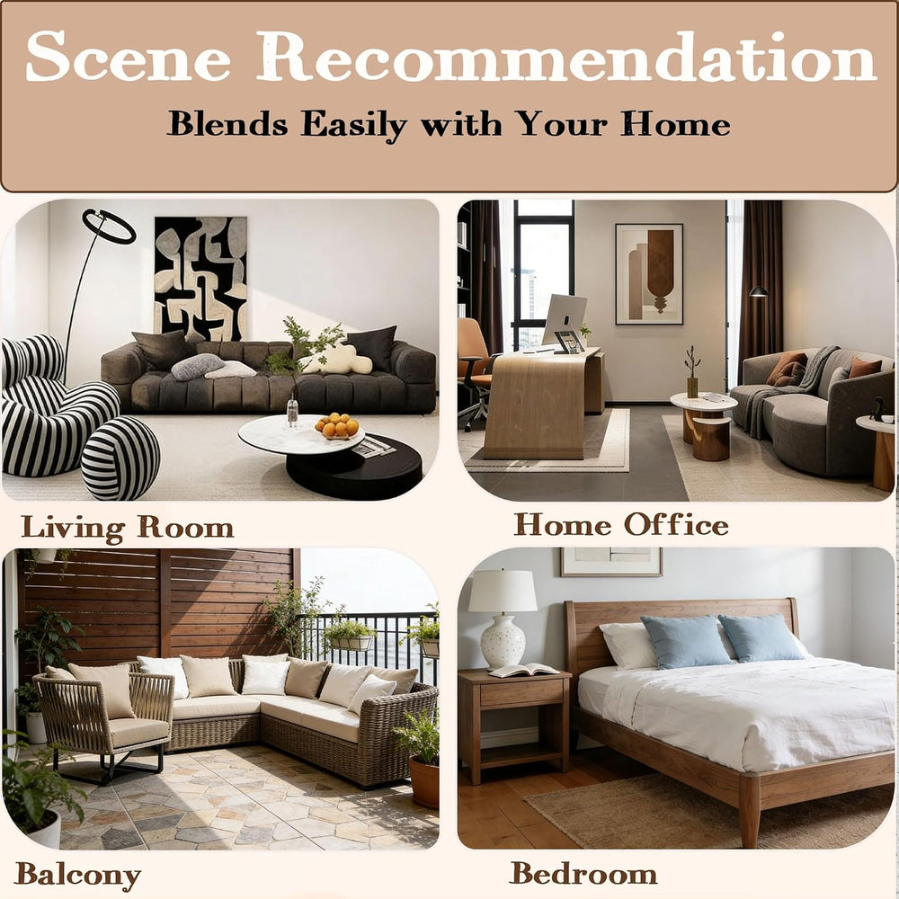26.4" Round Nesting Coffee Table Set of 2, White | Fluted Wood Accent Ba...