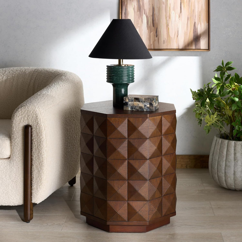 SAFAVIEH Couture Collection - Patty Walnut Accent Table, Octagonal Side Table...
