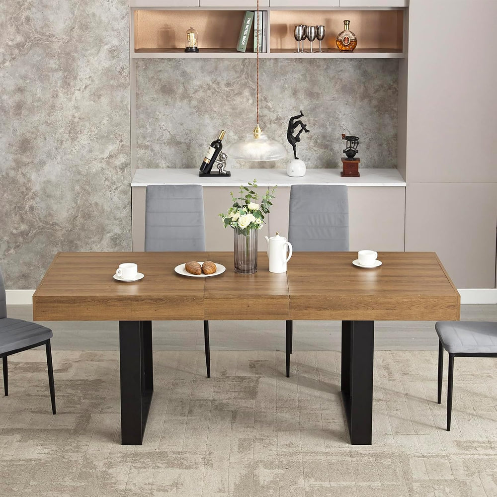 STHOUYN 63”-79” Extendable Dining Room Table, Modern Farmhouse Wooden Kitchen...