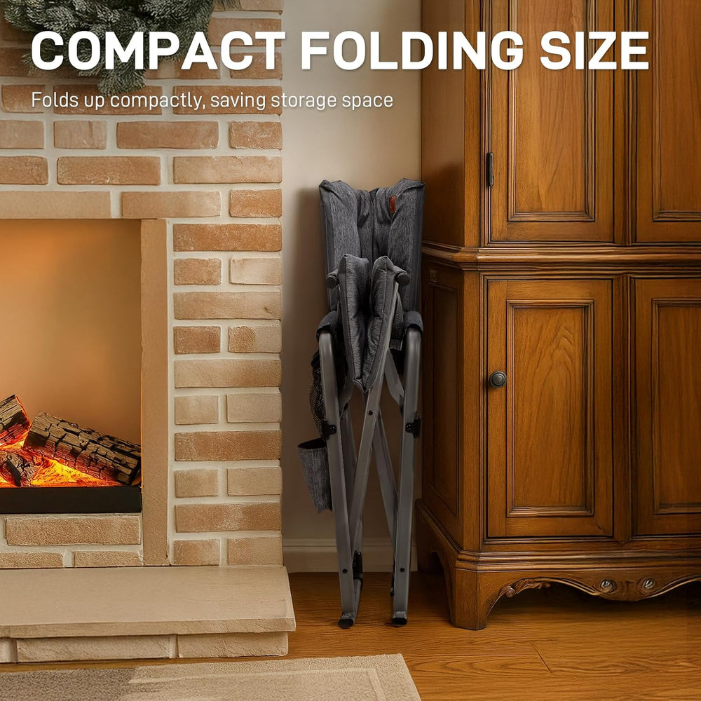 EVER ADVANCED Lightweight Folding Rocking Camping Chair, Padded Portable Rock...