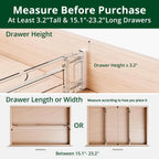 Clear Drawer Dividers Organizers, Adjustable Expandable Drawer Divider Organizer for Clothes, Dresser, Kitchen & Office Drawers, Acrylic Drawer Separators for Bedroom Storage, 4-Pack, Clear Plastic
