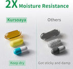 7 Day Weekly Metal Pill Organizer for Travel, Kursoaya Premium Aluminum Daily Pill Box, Cute Portable Pill Case, Large Capacity Pill Holder for Supplements, Pills, Vitamins, Medicine