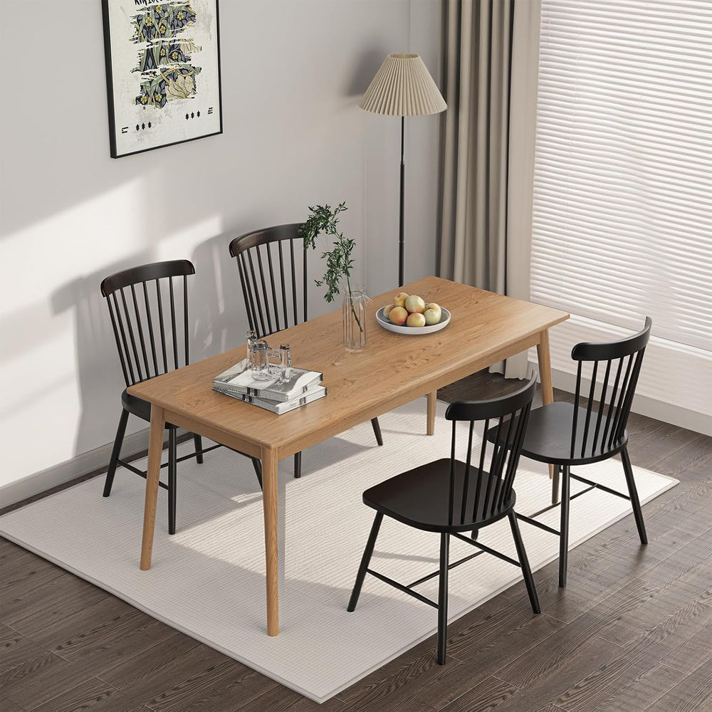 Dining Chairs Set of 4, Windsor Dining Chairs, Spindle Back Wooden Chair for ...