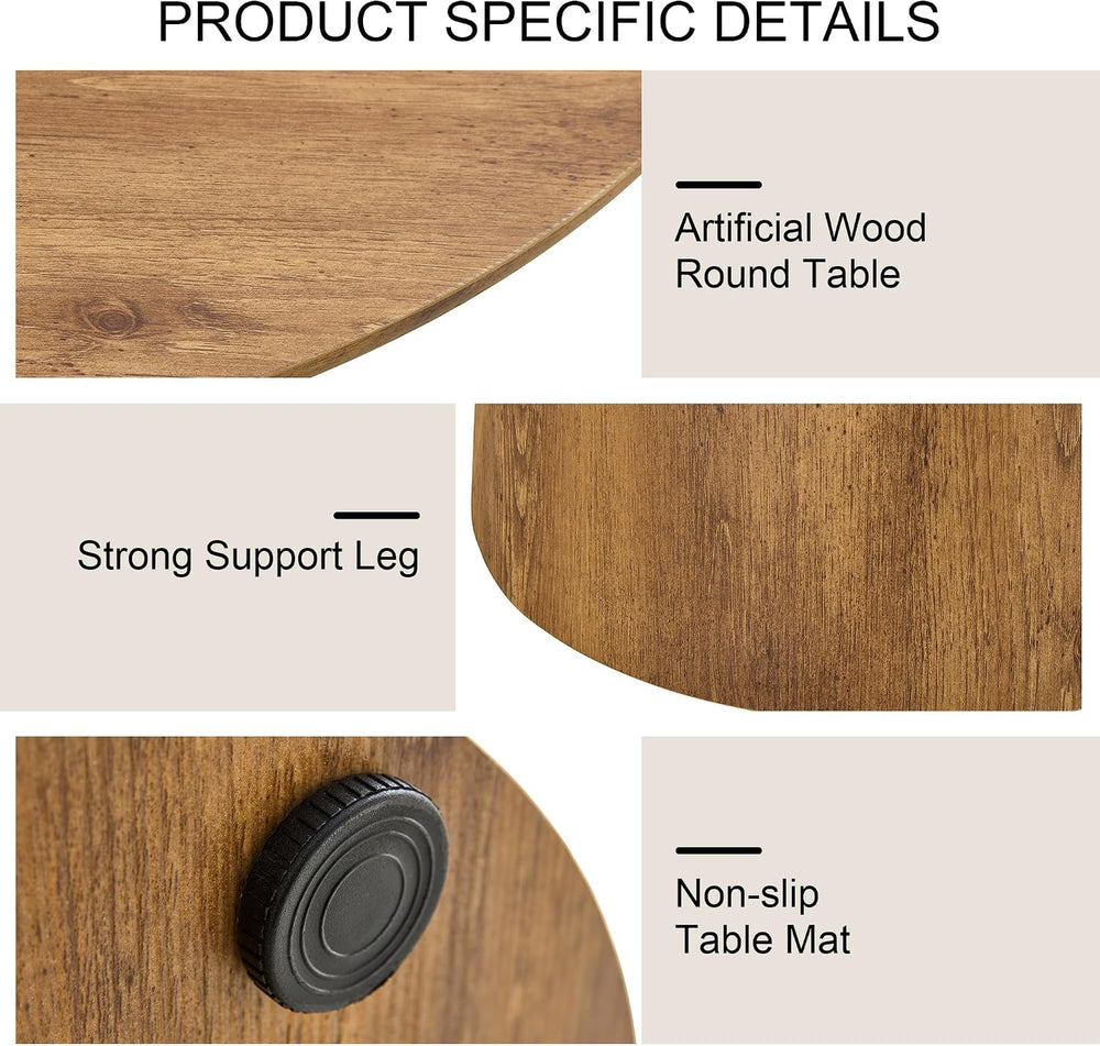 Round Dining Table for 4/6, 45 Inch Dining Room Table, Small Kitchen Table wi...