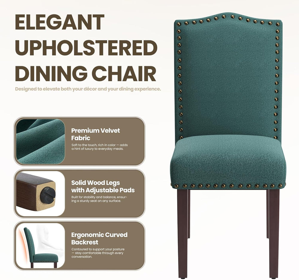 MALOL Dining Chairs Set of 2, Soft Comfortable Upholstered Parsons Chairs wit...