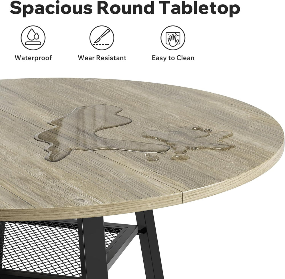 Round Dining Table for 4-6 People,47 Inch Dining Room Table,Modern Circle Kit...