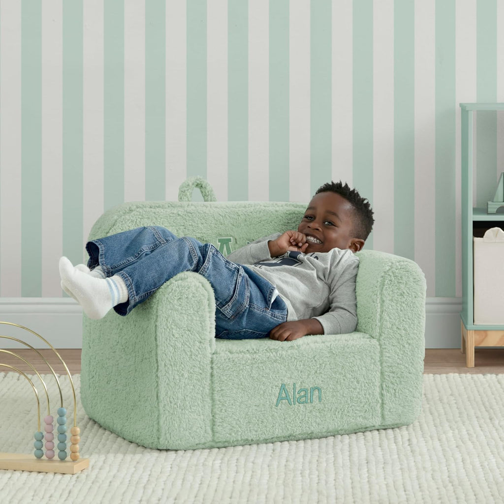 babyGap by Delta Children Personalized Sherpa Chair - Greenguard Gold Certified, Sage