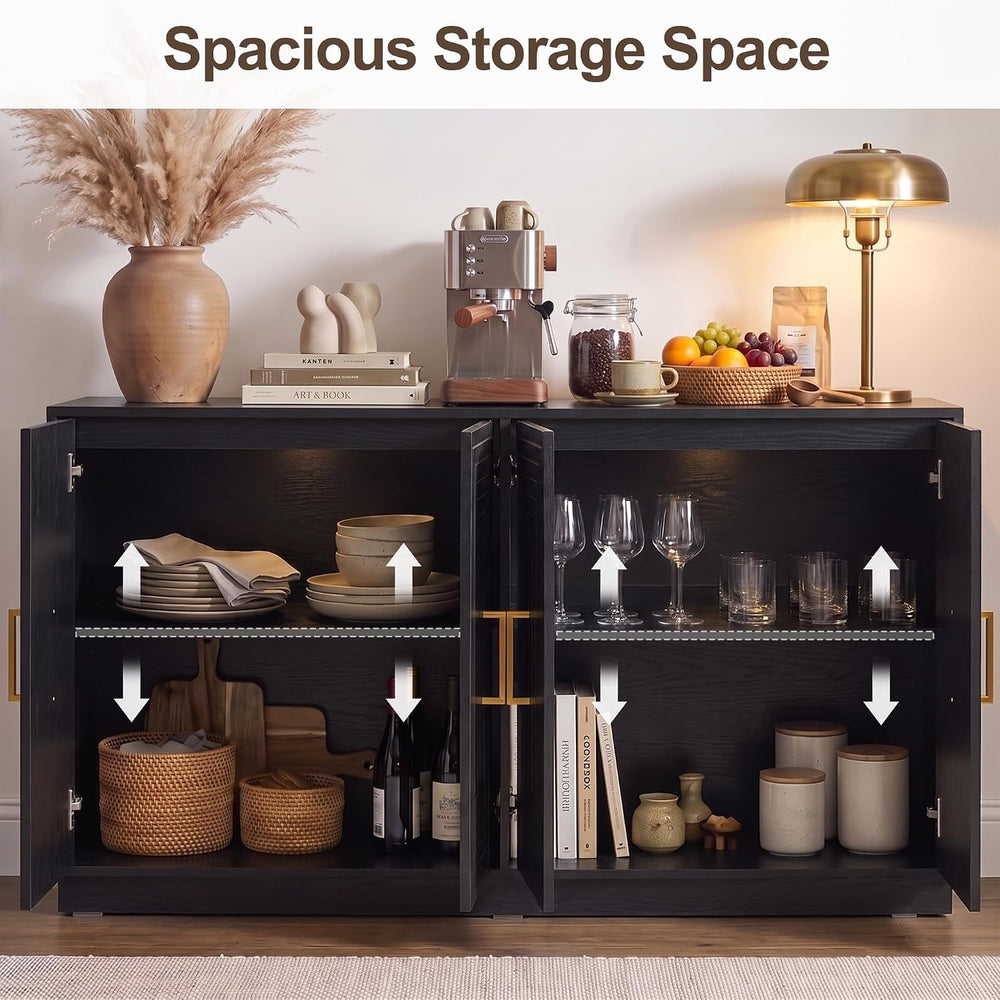 RoyalCraft Buffet Cabinet with Storage, Modern Fluted Sideboard