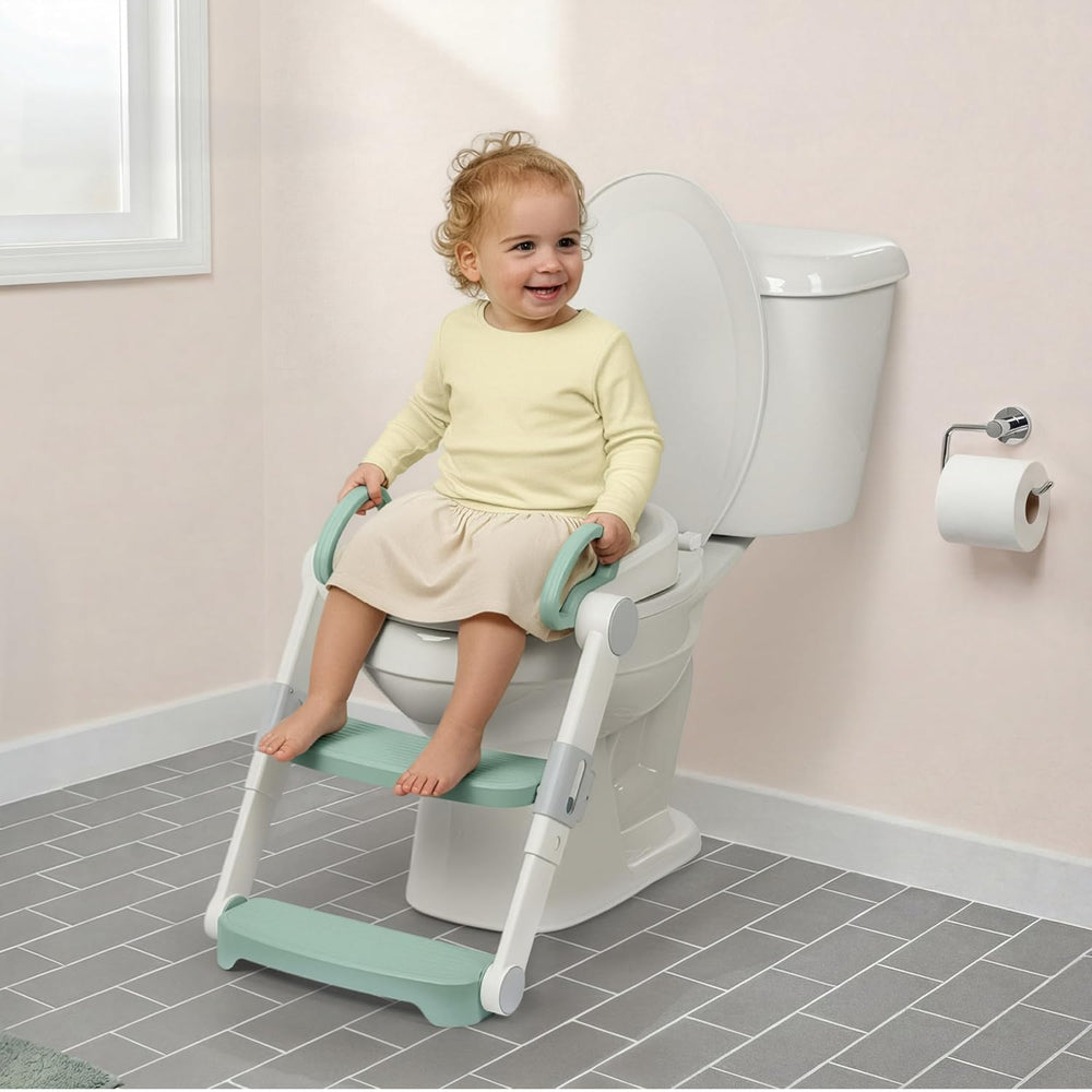 Ingenuity Foldaway Ladder Potty, Adjustable Step Stool Toilet Trainer Seat, F...