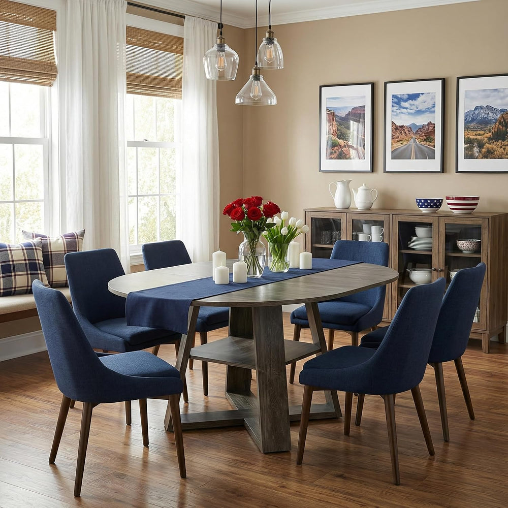 43.3"-59" Round Extendable Dining Table for 4-6 Industrial Grey Woo...