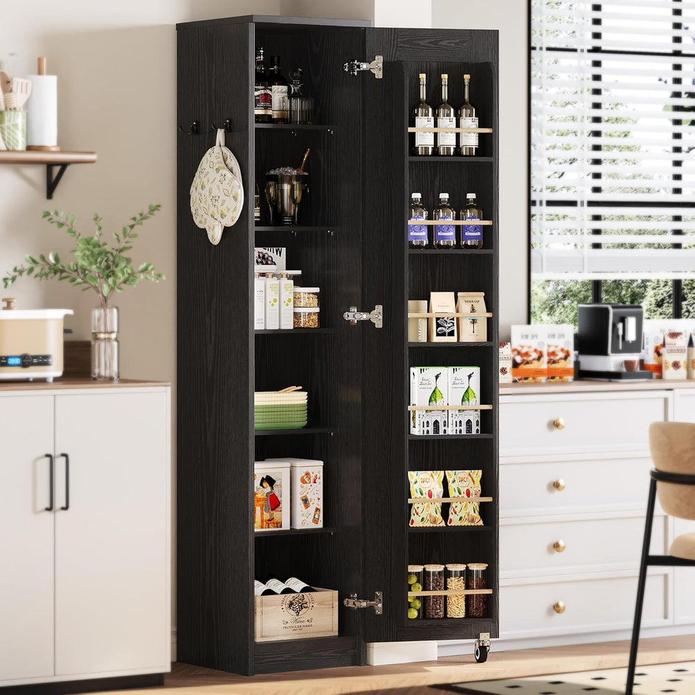 IRONCK Narrow Kitchen Pantry Storage Cabinet, 72" Slim Single Door with ...