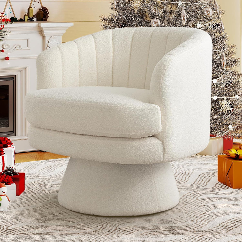 CANMOV Swivel Accent Chair with Armrest, Modern 360 Degree Swivel Barrel Chai...
