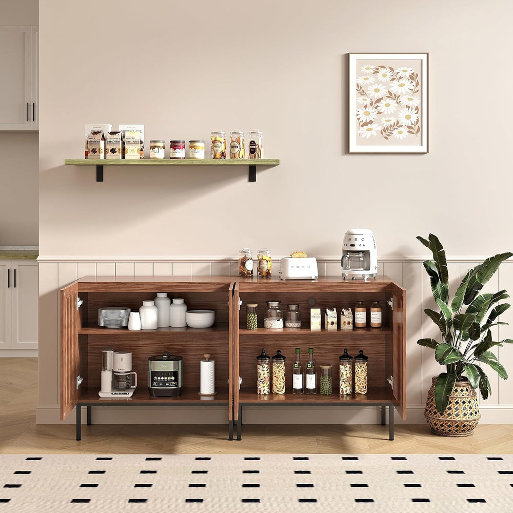 BVIUNTWO Set of 2 Accent Storage Cabinet with Doors and Adjustable Shelf,Free...