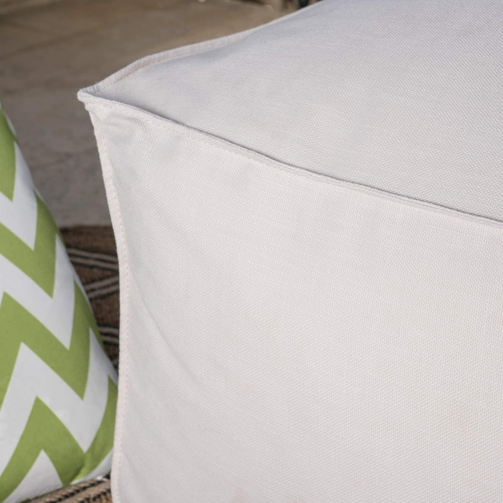 Great Deal Furniture GDFStudio Tulum Outdoor Khaki Water Resistant Fabric Bean Bag Lounger