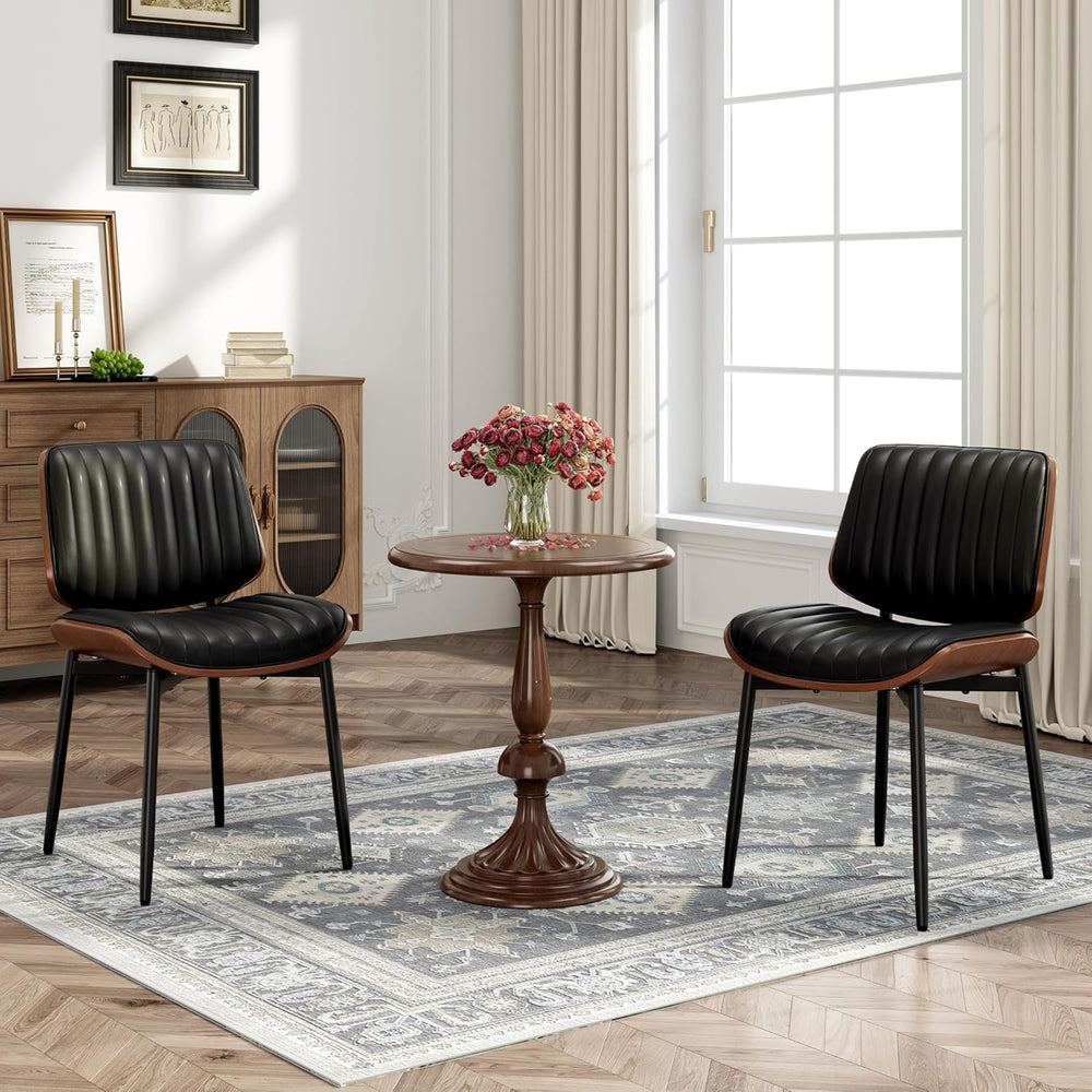 MALOL Leather Dining Chairs Set of 2, Modern Upholstered Dining Room Kitchen ...