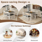 COSTWAY Dining Table Set for 4, Wood Kitchen Table Chairs Set with Rubber Wood Legs, Space-Saving Design, Modern 5-Piece Dinette Set for Small Place, Kitchen, Dining Room, Restaurant (Grey)