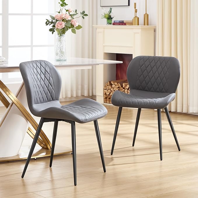 Dining Chairs Set of 2, Comfy Modern Dining Chairs with Thick Cushions, Uphol...