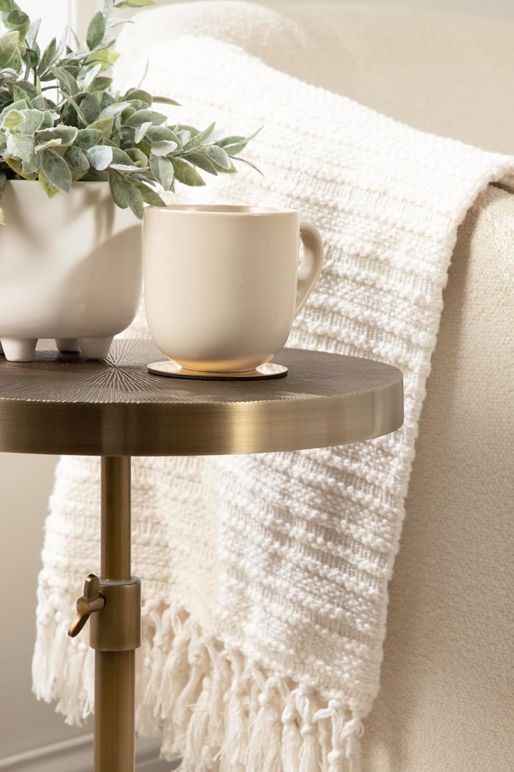 Kate and Laurel Engles Traditional Adjustable-Height Pedestal Side Table; 14 ...