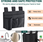 Bedside Caddy Organizer - Bed Organizer Caddy for Remotes Control Phone Glasses Magazines Tablets Accessories - Wheelchair Bag for Hospital Home Office Dorm Room (4 pocket)