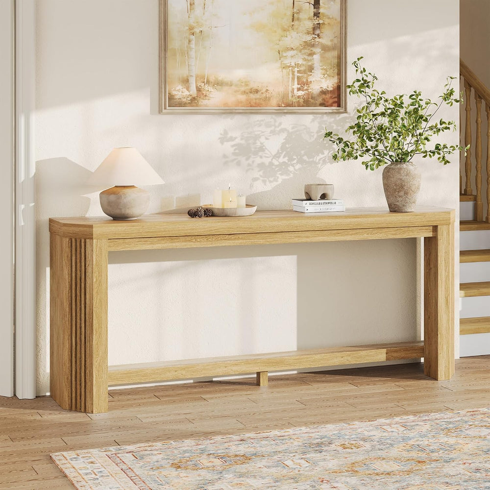 70" Console Table for Entryway, Narrow Long Sofa Table Behind Couch, Woo...