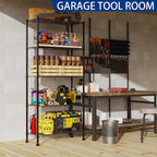 REGILLER 5-Wire Shelving Metal Storage Rack Adjustable Shelves,Standing Storage Shelf Units for Laundry Bathroom Kitchen Pantry Closet(Black,14.1" D x 30" W x 79" H)
