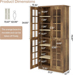 Tribesigns 71" Tall Kitchen Pantry Cabinet with Doors and Adjustable Shelves, Modern Rustic Storage Cabinet Wooden Cabinet for Kitchen, Dining Room, Rustic Brown