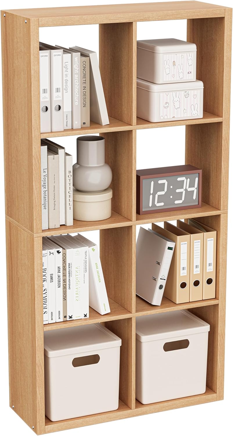 Cube Storage Organizer Bookcase, Decorative 11 inch Open Back Cubical Shelf w...