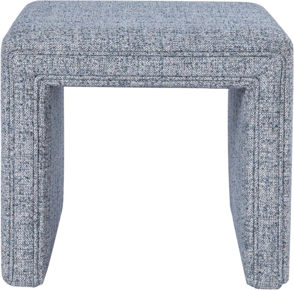 HomePop 19" Modern Waterfall Ottoman - Blue Gray Woven Fabric