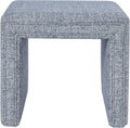 HomePop 19" Modern Waterfall Ottoman - Blue Gray Woven Fabric
